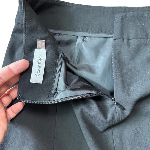Calvin Klein Classic Timeless Black pencil skirt lined rear zipper size 2 Petite - Picture 6 of 6